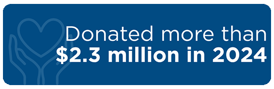 Donated more than $2.3 million in 2024