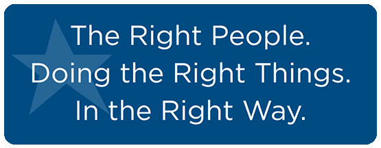 The right People. Doing the right things. in the right way.